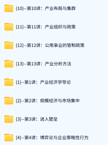 浙江财经大学 产业经济学（王俊豪2版）73课时 含课件 高清 手机可看