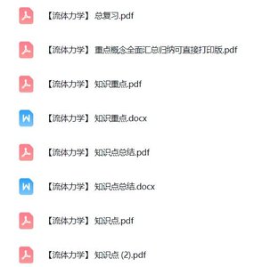 专业课《流体力学》期末试题答案+复习重点及笔记