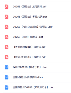 00258《保险法》自考资料及课程+考前押题+历年真题及答案