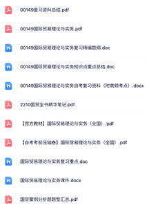 00149《国际贸易理论与实务》自考资料+考前押题+历年真题及答案