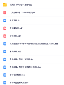 00160《审计学》自考资料+考前押题+历年真题及答案