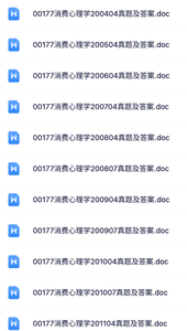 00177《消费心理学》自考资料+考前押题+历年真题及答案