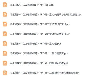 马工程教材《公共财政概论》PPT课件+教案及思考题答案