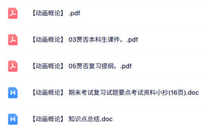 专业课《动画概论》本科生课件+知识点总结+复习提纲