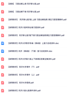 同济大学《高等数学》课件提纲+知识点+习题笔记