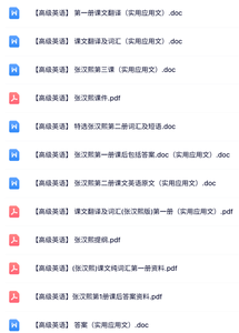 张汉熙《高级英语》课本翻译资料+课后答案+词汇及短语