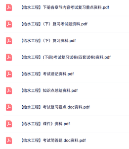 专业课《给水工程》试题及答案+知识点+重点笔记
