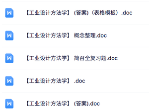 专业课《工业设计方法学》试题及答案+知识点+重点笔记