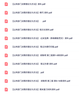 专业课《公共部门决策的理论与方法》试题及答案+知识点+重点笔记