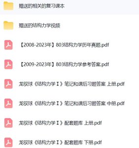 青岛理工大学《803结构力学》复习课本+历年真题+视频课程