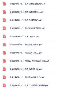 陈庆云《公共政策分析》本科生课件+习题笔记+复习提纲