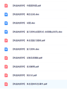 朱志澄《构造地质学》试题及答案+名词解释+复习资料