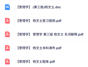 杨文士《管理学》第三版 本科生课件+名词解释+题库及提纲