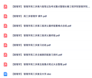 周三多《管理学》多版本 试题及答案+课件笔记+复习资料
