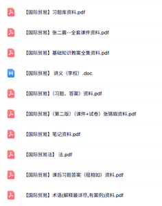 专业课《国际贸易》全套课件+重点笔记+试题及答案