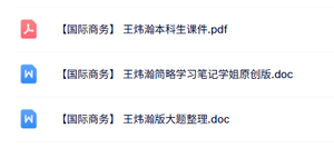 王炜瀚《国际商务》本科生课件+重点笔记+试题及答案
