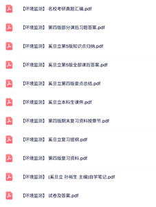 奚旦立《环境监测》知识点+重点笔记+试题及答案
