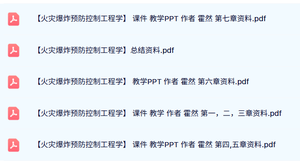 霍然《火灾爆炸预防控制工程学》教学PPT课件+复习资料