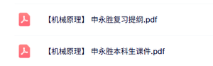 申永胜《机械原理》本科生课件+复习提纲
