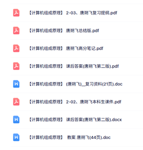 唐朔飞《计算机组成原理》知识点+课件资料+试题及答案