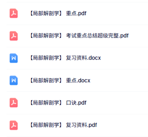 专业课《局部解剖学》知识点+重点笔记+试题及答案