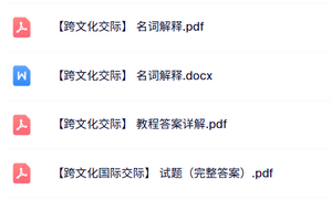专业课《跨文化交际》知识点+重点笔记+试题及答案