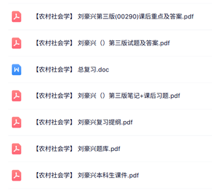 刘豪兴《农村社会学》课件提纲+课后习题及答案+复习资料