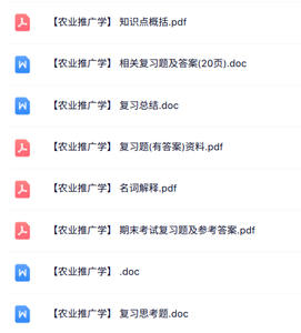 专业课《农业推广学》知识点+重点笔记+试题及答案