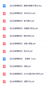 专业课《企业管理概论》知识点+重点笔记+试题及答案