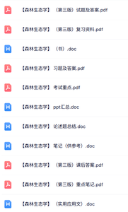 第三版《森林生态学》知识点+重点笔记+试题及答案