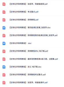 张丽萍、杨建雄《生物化学简明教程》第四版 课件+考试重点+试题及答案