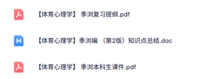 季浏《体育心理学》复习提纲+本科生课件+知识点总结