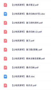 专业课《土地资源学》知识点+重点笔记+试题及答案