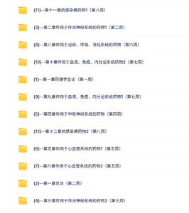 华中科技大学 药理学（陈建国4版）34课时 含课件 高清 手机可看