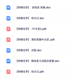 专业课《物理光学》知识点+重点笔记+试题及答案
