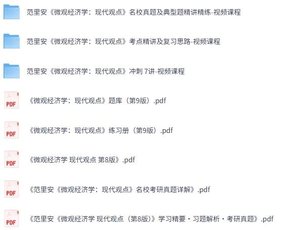 范里安《微观经济学》第八+九版 网课+考研真题笔记+PDF教材