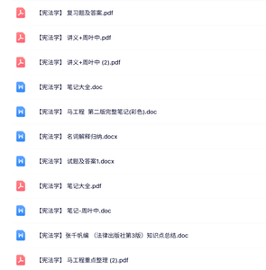 马工程《宪法学》知识点+重点笔记+试题及答案