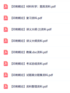 专业课《印刷概论》知识点+重点笔记+试题及答案