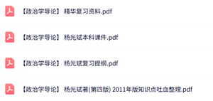 杨光斌《政治学导论》本科生课件+重点笔记+复习提纲