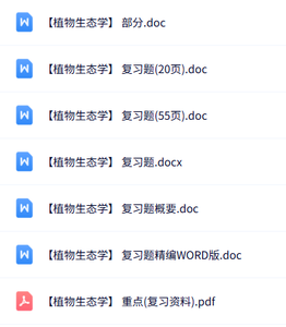 专业课《植物生态学》知识点+重点笔记+试题及答案