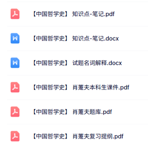 肖萐夫《中国哲学史》课件提纲+重点笔记+试题及答案
