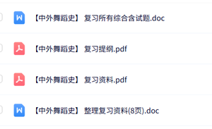 专业课《中外舞蹈史》知识点+重点笔记+试题及答案