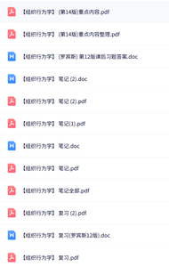 罗宾斯《组织行为学》知识点+重点笔记+试题及答案