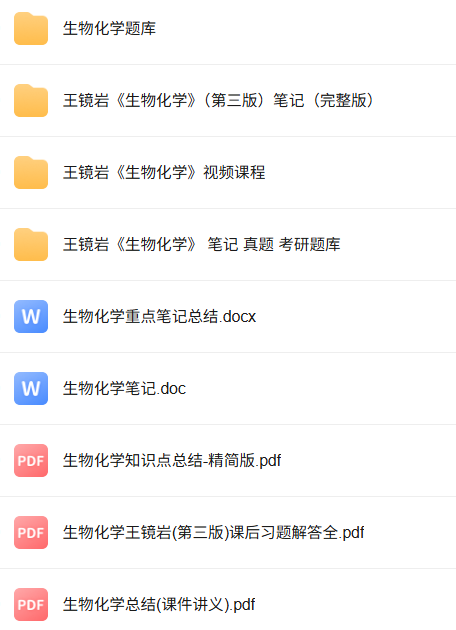 王镜岩《生物化学》第三版 考研真题+课后习题+笔记及视频课