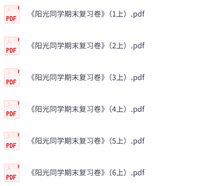小学数学《阳光同学期末复习卷》上册