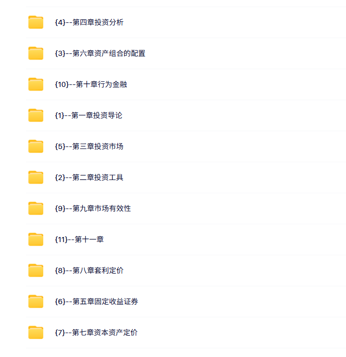 杭州电子科技大学 投资学（滋维•博迪10版）田穗83讲 高清 手机可看