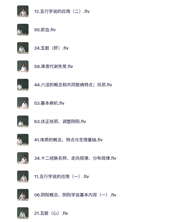 山东中医药大学 张安玲 中医基础理论 64讲 配套视频课