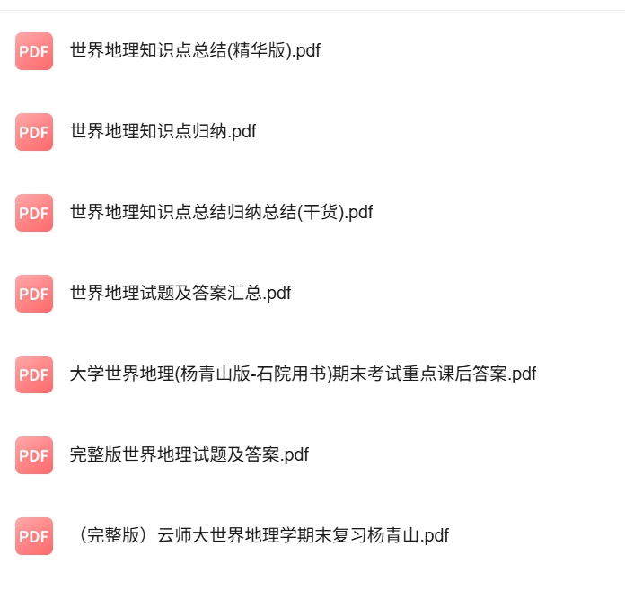 专业课《世界地理学》知识点+重点笔记+试题及答案
