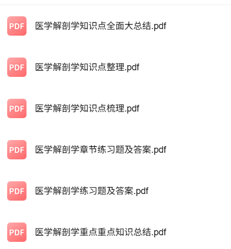 专业课《医学解剖学》知识点+重点笔记+试题及答案