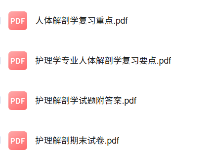 专业课《护理解剖学》知识点+重点笔记+试题及答案